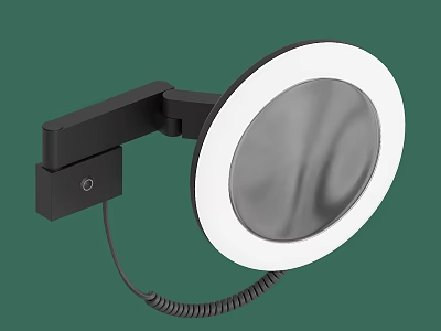 Modern Black Wall Sconce With Adjustable Arm Round LED Light Head 3d model