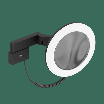 Modern Black Wall Sconce With Adjustable Arm Round LED Light Head 3d model