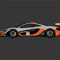 Silver Orange Racing Car Featuring Rear Spoiler Stripes Sleek Design And Number