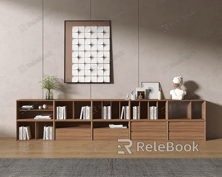 Modern Bookcase Combination Cabinet Bookcase Low Cabinet model