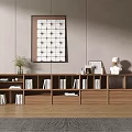 Modern Bookcase Combination Cabinet Bookcase Low Cabinet 3d model