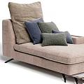 Modern Fabric Sofa Stool With Light Brown Base And Multiple Colored Cushions 3d model