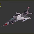 Sleek Detailed 3D Rendered Fighter Jet Model With Gray White Red Colors And Red Nose