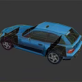 Blue Two Door Sports Car With Sporty Design And Shiny Exterior Finish