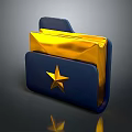 Practical Blue Folder With Gold Envelopes And Star Design For Daily Life Use