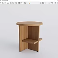 Small bench shoe stool 3d model