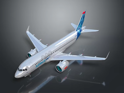 Silver ARJ21-700 Commercial Passenger Aircraft With Blue Tail Wings And Modern Engines 3d model
