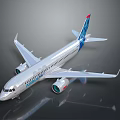 Silver ARJ21-700 Commercial Passenger Aircraft With Blue Tail Wings And Modern Engines