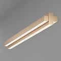 Modern Gold Linear Chandelier With Double Parallel Bar Design And LED Lighting 3d model
