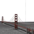 Golden Gate Bridge With Red Towers And Suspension Cables Over Scenic Landscape