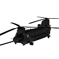 Twin Rotor Military Transport Helicopter With Gray Body Landing Gear And Static