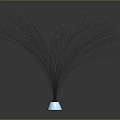 Elegant Decorative Ornament Set With Tall Thin Metal Strips Silver Base And Shiny Beads