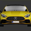 Yellow Sports Car With Modern Streamlined Body Black Roof And Sleek Exterior