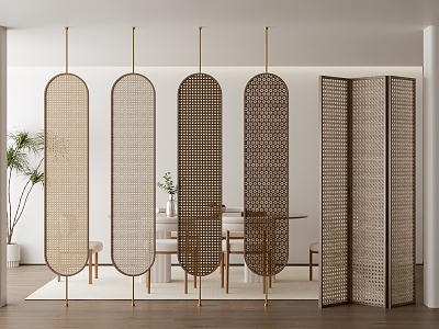 Quiet rattan partition 3d model