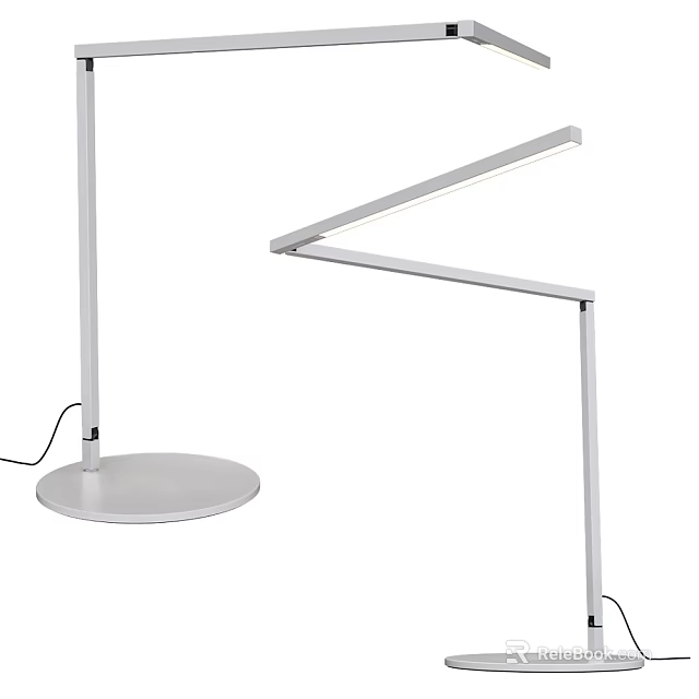 Modern Minimalist Floor Lamp Interior Design With Adjustable Arm And White Base 3d model 