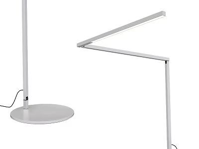 Modern Minimalist Floor Lamp Interior Design With Adjustable Arm And White Base 3d model