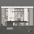 Study Bookcase Desk Floor Lamp 3d model