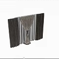 Elegant Double Layer Curtains with Sheer Inner and Textured Outer Panels for Window Decor 3d model