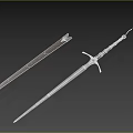 Ancient Medieval Sword With Metal Scabbard Sharp Blade And Detailed Hilt Design
