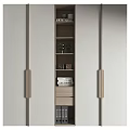 Modern Wardrobe Interior With Open Shelving Books Decorative Items And Drawer