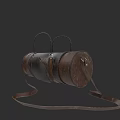 Vintage Brown Leather Bag With Dual Handles Long Shoulder Strap And Metal Buckles