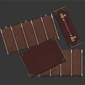 Brown Leather Suitcases In Various Sizes With Metal Locks And Decorative Edges