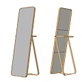 Stylish Full Length Mirror with Gold Metal Stand for Home Decor
