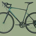Dark Green Road Bicycle With Sleek Frame Drop Handlebars And Lightweight Wheels