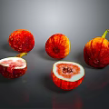Fresh Whole And Sliced Figs With Red Yellow Color On Dark Background