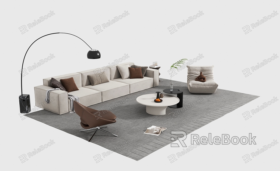 Modern sofa coffee table combination model