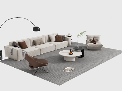 Modern sofa coffee table combination model