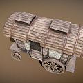 Vintage carriage medieval station wagon 3d model