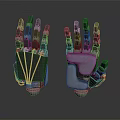 Modern Robotic Mechanical Hands Equipment With Metal Structure And Joints 3d model