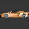 Orange Sports Car With Modern Sleek Body And Reflective Surface Design