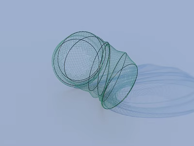 Green Flexible Mesh Household Kitchen Tool With Circular Structure Design 3d model