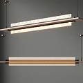 Modern Linear Pendant Light With Warm White LED Lighting For Dining Room 3d model