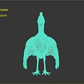 Colorful Bird with Red Crest Blue Neck Green Yellow Chest Spreading Wings Against Gray Background