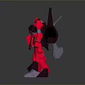 Red Robot Game And Movie Character Featuring Detailed Mechanical Design And Stylish Model