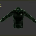 Black Jacket With Stand Up Collar White Sleeve Stripes Chest Logo And Zipper Closure