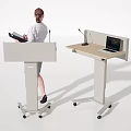 Modern Mobile Podium Design With Laptop Microphone And Folder For Presentations 3d model