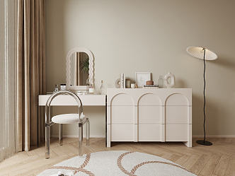 Modern Dressing Table Simple Cream Dressing Table 3d model