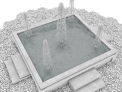 Modern Fountain Waterscape Fountain Small Stone model