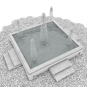 Modern Fountain Waterscape Fountain Small Stone 3d model