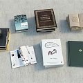 Various Colored Books Open Notebooks And Stacked Journals On Table Surface