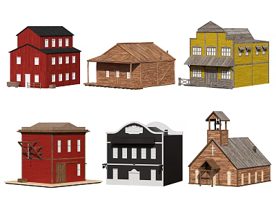 European Architecture Various Styles With Colorful Exteriors Traditional Roofs And Windows 3d model