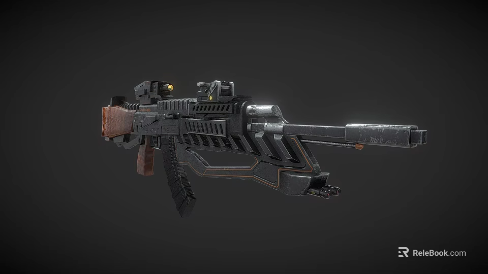 Modern Tactical Rifle Featuring Advanced Scope Ergonomic Grip And Metallic Finish 3d model 