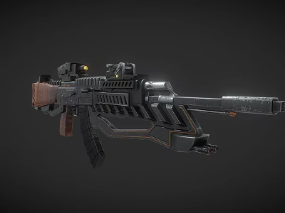 Modern Tactical Rifle Featuring Advanced Scope Ergonomic Grip And Metallic Finish 3d model