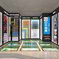 Floor Tiles Showroom Interior With Display Cabinets Floor Display Areas And Tile Samples