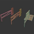 Wooden Scenery Components With Fence Panels And Small Platform Structure