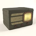 Vintage Retro Radio With Glowing Dial And Brown Knob Design